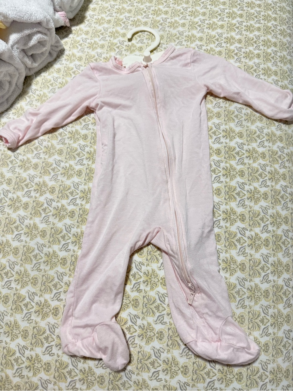 GAP Pale Pink Zippered Footed One-Piece